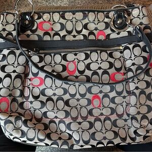 2012 Coach Poppy Embroidered Signature C Glam Tote